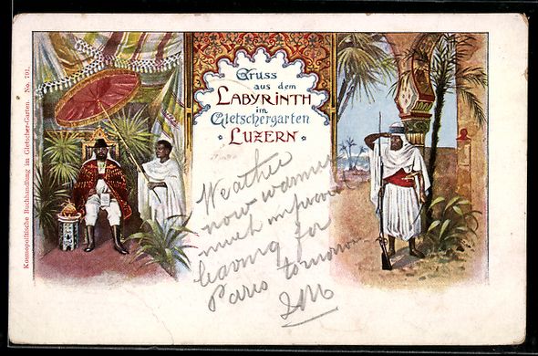 Cartoline postali: Lithographie Luzern, Labyrinth im Gletschergarten – Usato da Berlin venduto da bartko-reher