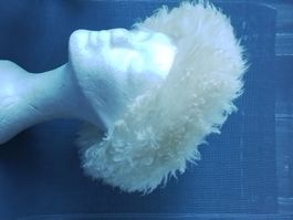 Kuschelig warme Wintermütze, weiss, gestrickt, 80er Jahre