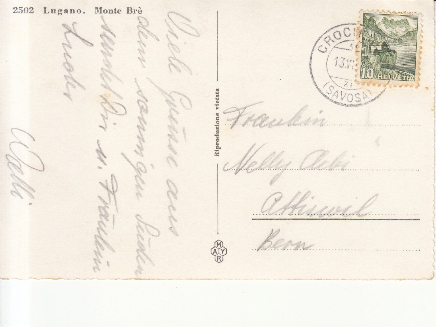 Cartoline postali: Locarno 1949 – Usato da Bürglen TG venduto da StampGraf 1