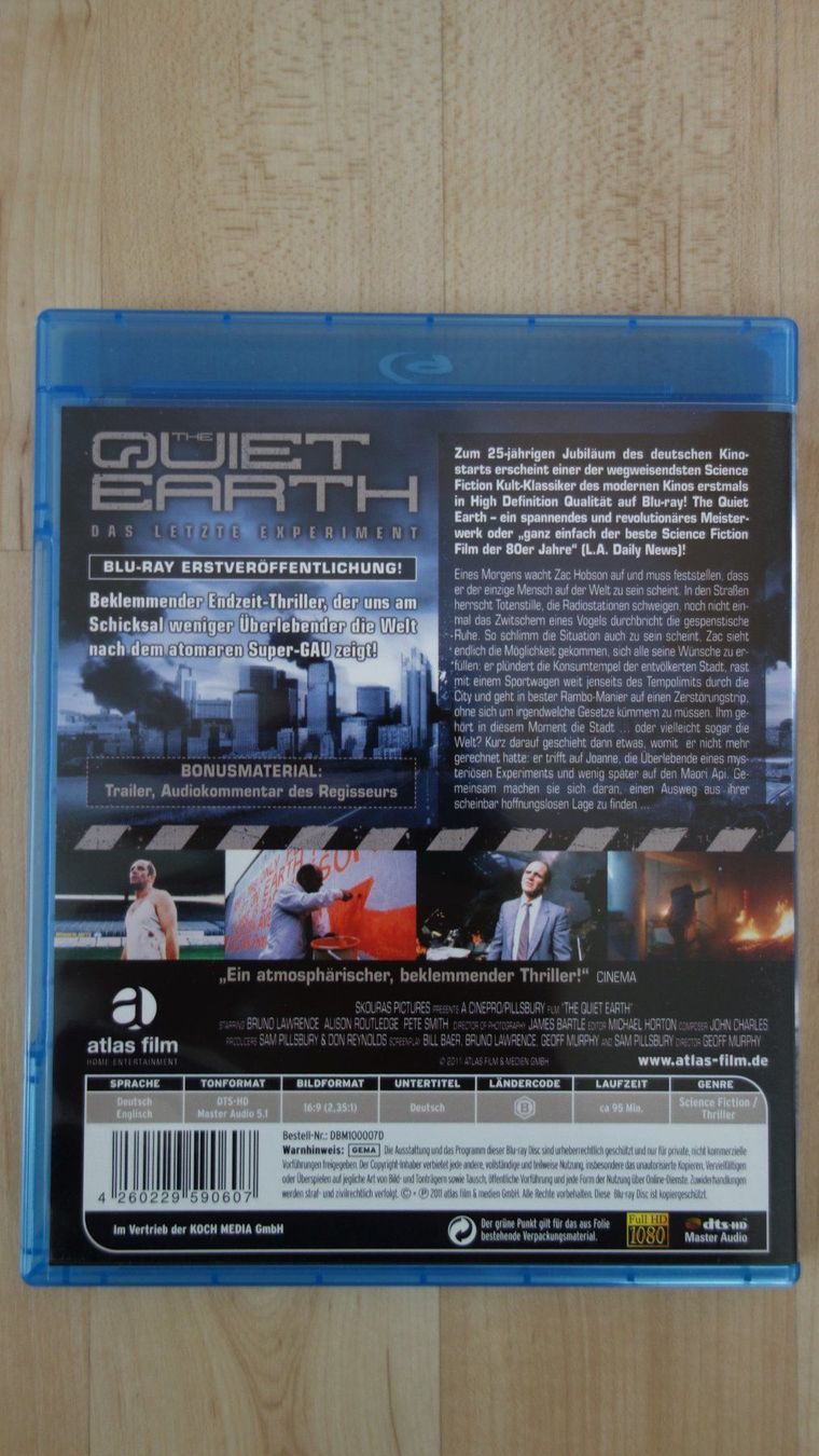 Tutti i DVDs: The Quiet Earth, Blueray – Usato da Wil SG venduto da Donaldus 1