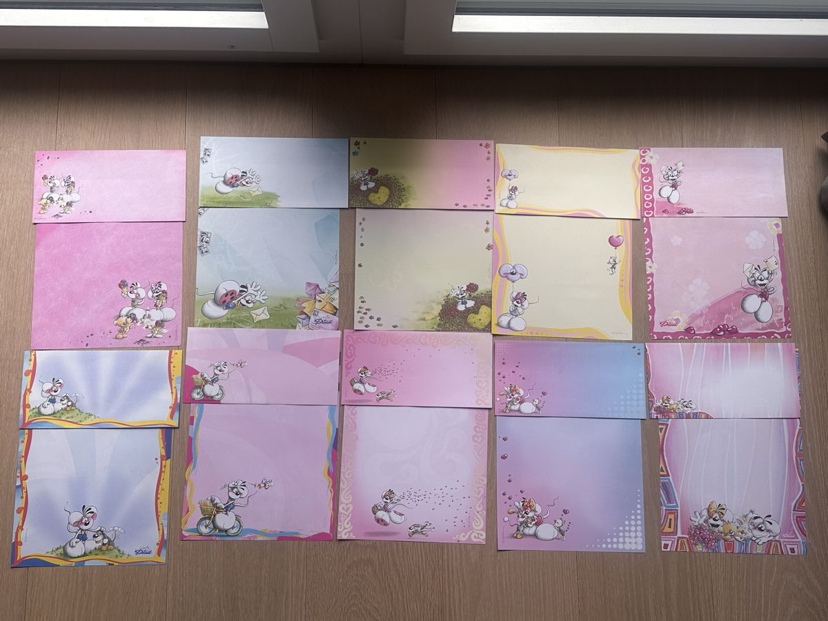 Papiere: 20 verschiedene Briefpapier Diddl mit 16 Briefmarken  – Neu (gemäss Beschreibung) aus Chur von steingarte