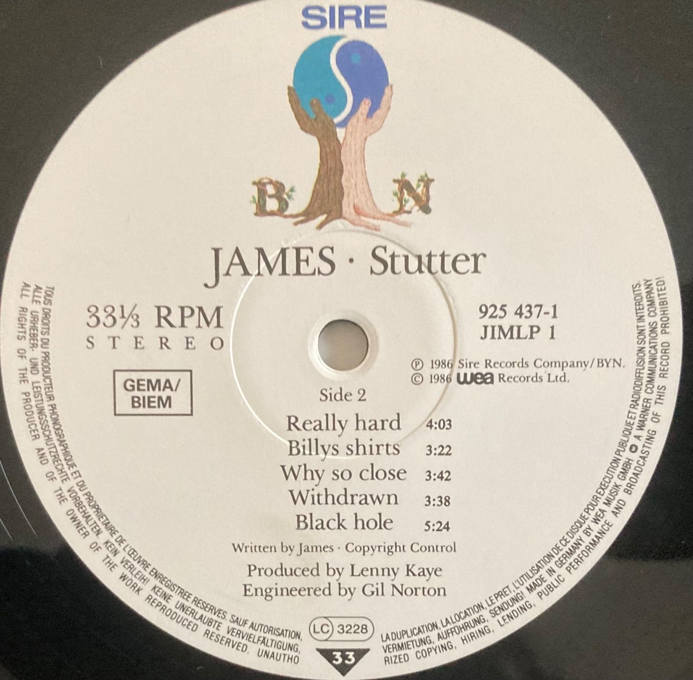Dischi in vinile: JAMES - STUTTER – Usato da Poliez-Pittet venduto da Newtown-Records 3