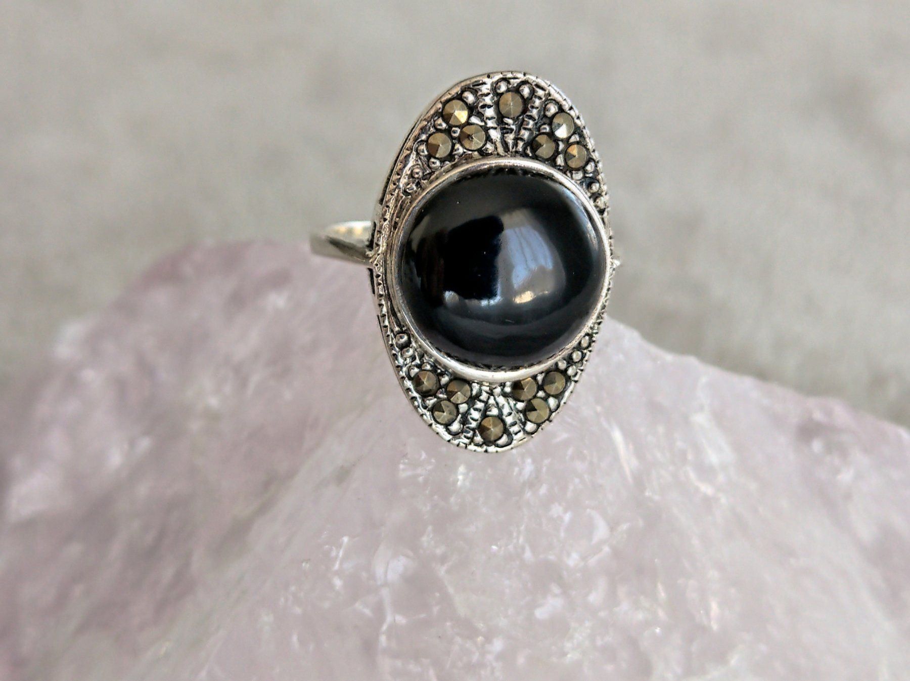 Anelli: Ring Silber 925 mit schwarzem Stein – Usato da Istighofen venduto da Ringparadies