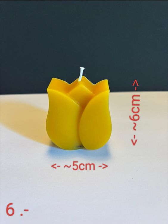 Bienenwachskerze Blumenstrauß - Handgegossene Tulpen Kerze 10cm Aus 100% Bienenwachs