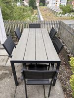 Gartentisch mit 6 Stühlen Aluminium Anthrazit Grau