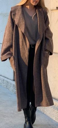 Manteau long BRUN Laine bouillie UNIQUE
