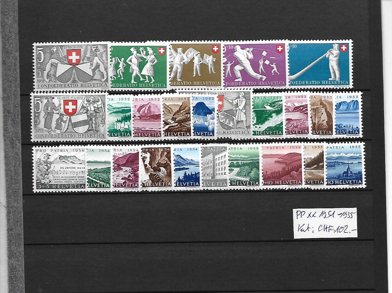 Tutti i francobolli: PP 1951 - 1955 ** Kat: CHF 102.- – Nuovo (secondo la descrizione) da Basel venduto da Ilp