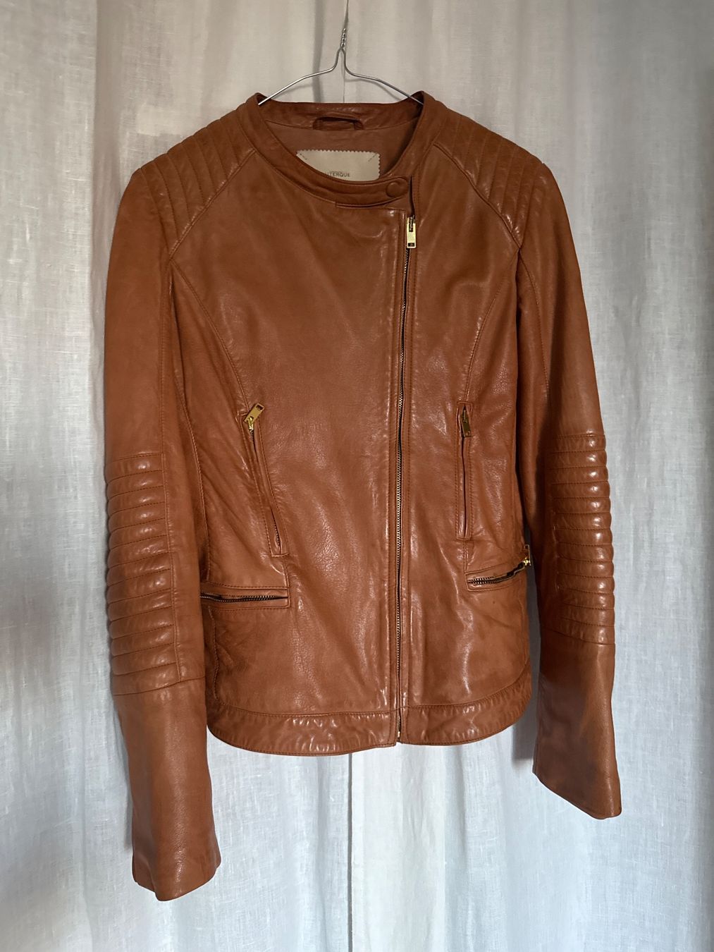 Giacche: Uterque Lederjacke - biker style - hellbraun - L – Usato da Bassersdorf venduto da DeBabsnhage