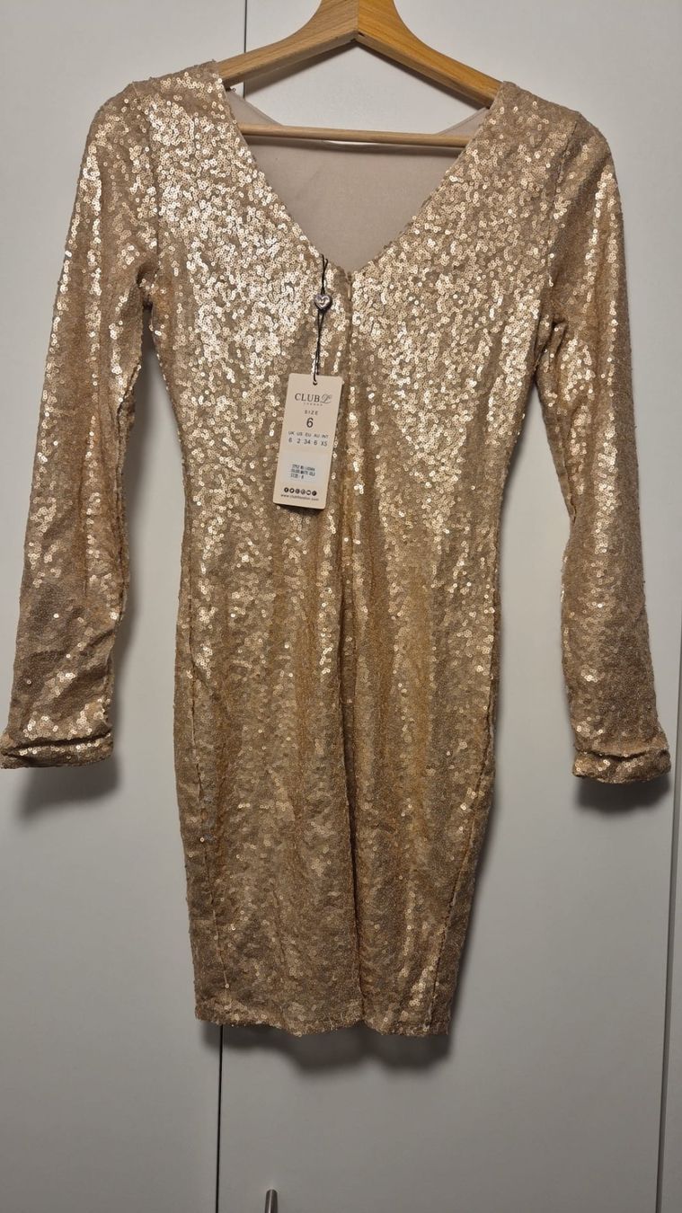 Kleider: NEUES goldenes Paillettenkleid – Neu (gemäss Beschreibung) aus Belp von Sameli153 1