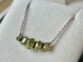 Peridot Ketten-Anhänger, Silber 925