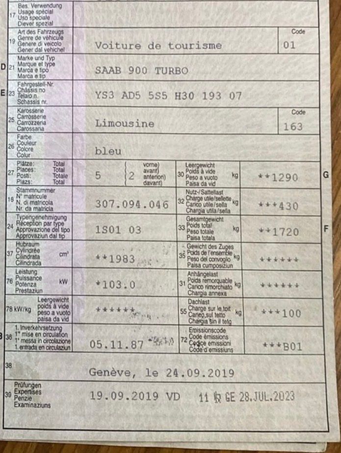 Saab Automobili: Saab 900 Turbo Oldtimer 1987 – Difettoso da Villarepos venduto da BestDeals52 9