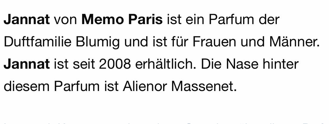 Profumi & Eau de Toilette: MEMO Jannat 5 ml Abfüllung – Nuovo (secondo la descrizione) da St. Gallen venduto da lfs_nxl8 1