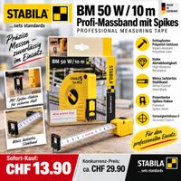 Stabila BM 50 W / 10m Profi-Messband mit Spikes Neu