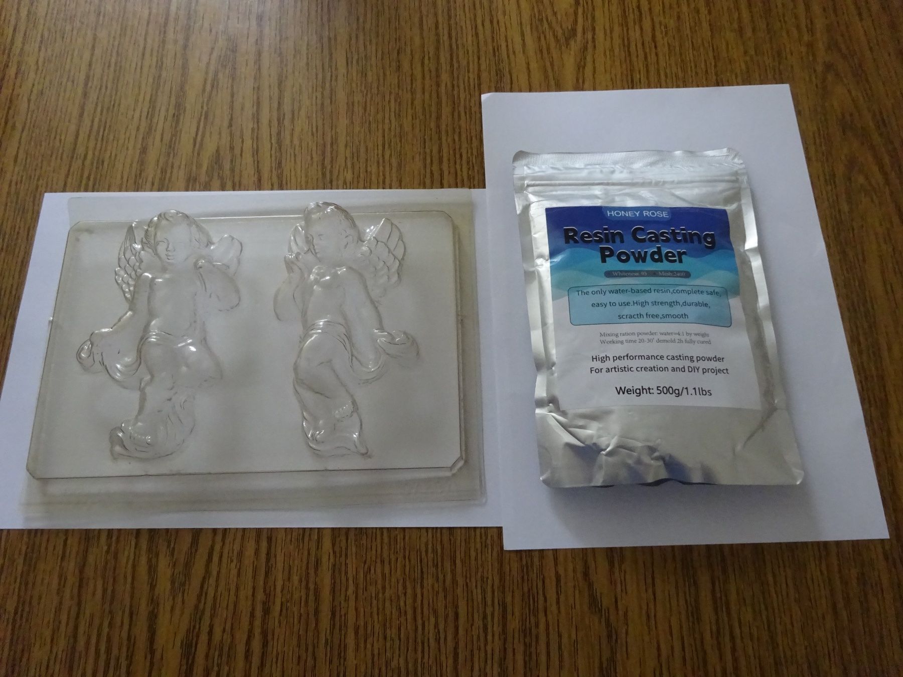 Kit bricolage: Gipsform mit 2 Engel & 500 gr. Giesspulver ! – Nuovo (secondo la descrizione) da Kaltbrunn venduto da Wigwam7