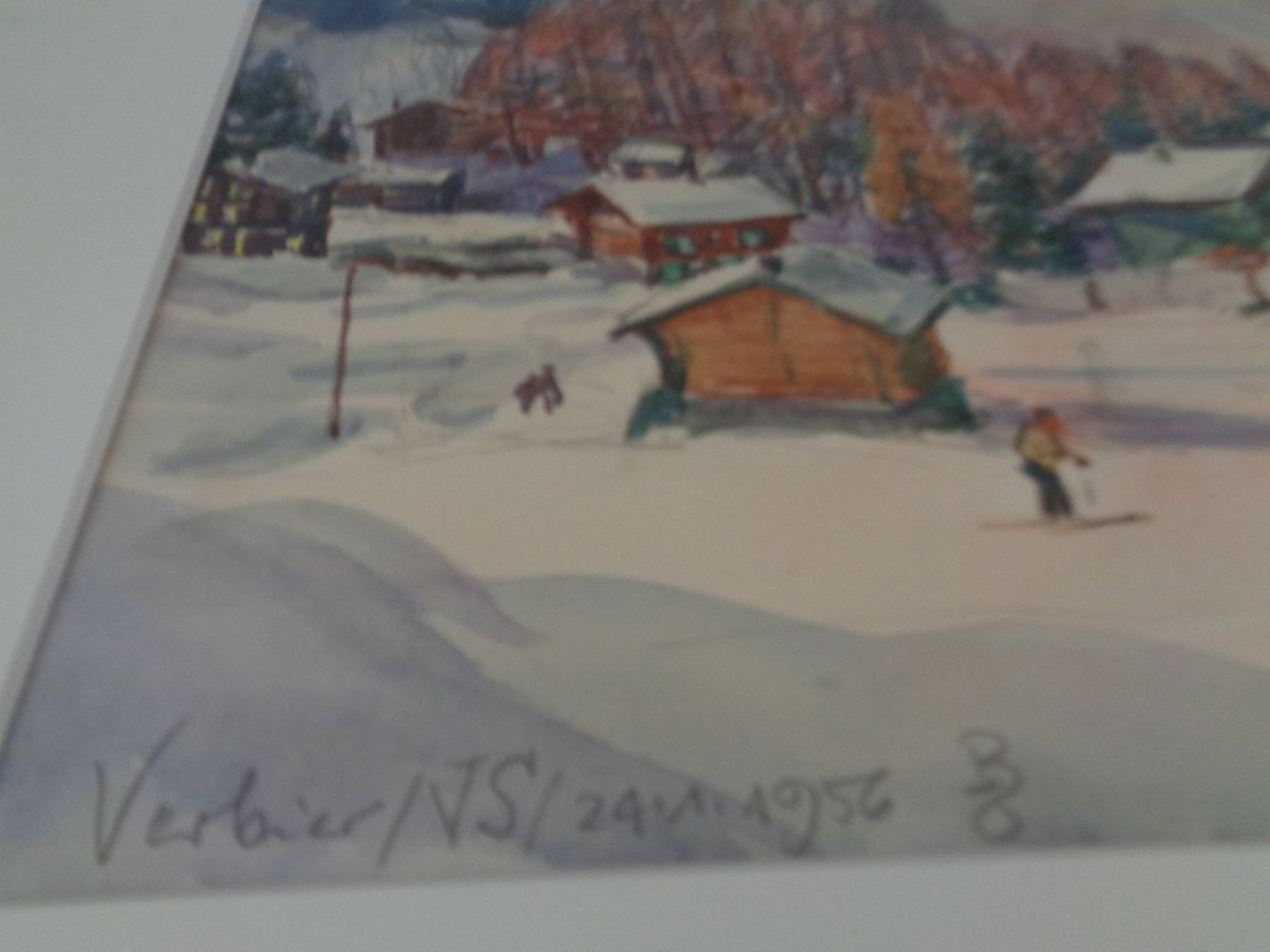 Dipinti: Aquarell O.Braschler - Verbier 1956 – Usato da Chur venduto da omonia 4