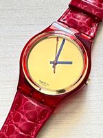 Rote Swatch Damenuhr,  ideales Sommeraccessoire!