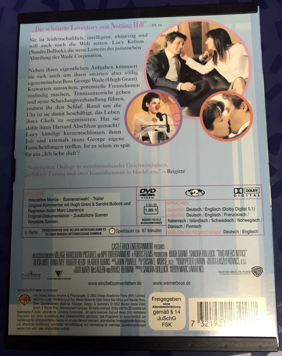 Alle DVDs: DVD- Ein Chef zum Verlieben- Two weeks notice – Gebraucht aus Guntershausen von Gloominati 1
