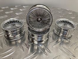 RC Felgensatz 1:10 «Vintage Feinspeichen Chrom» 26mm NEU!