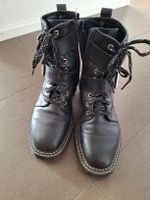 Schnürstiefeletten, Gr. 4 1/2 (37,5), schwarz, echtes Leder