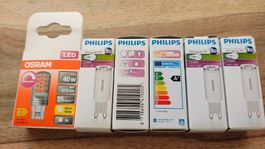 6 x g9 Philipps 2,5W (25W) Osram 4W (40W) Leuchtmittel 