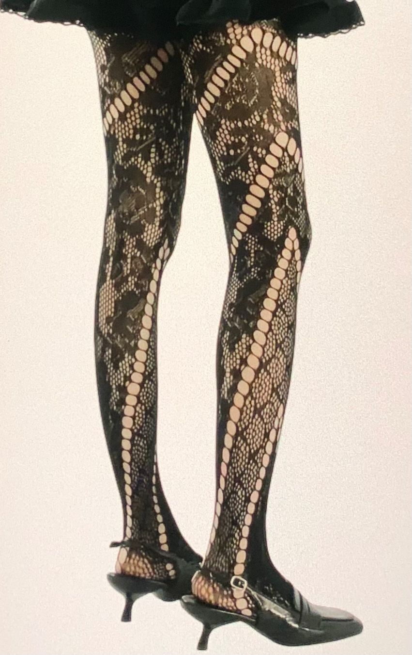 Strümpfe & Strumpfhosen: Chic Collant neri lavorati,-1size-unisex-nuovo stile – Neu und originalverpackt aus Locarno von Fixed8 7