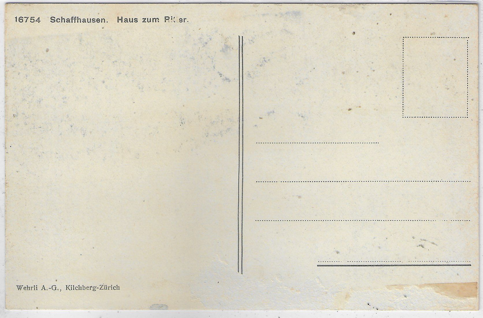 Cartoline postali: Schaffhausen - Haus zum Ritter - Litho – Usato da Ettingen venduto da Kartenplanet 1
