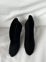 Billi Bi schwarze Wildleder Peeptoe Stiefeletten Gr. 37