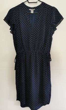 H&M Sommerkleid, Gr. 36, dunkelblau mit Pünktchen! NEU