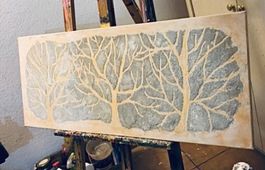 POSITIFF ART Abstraktes Gemälde bei Peinture Abstraite beige