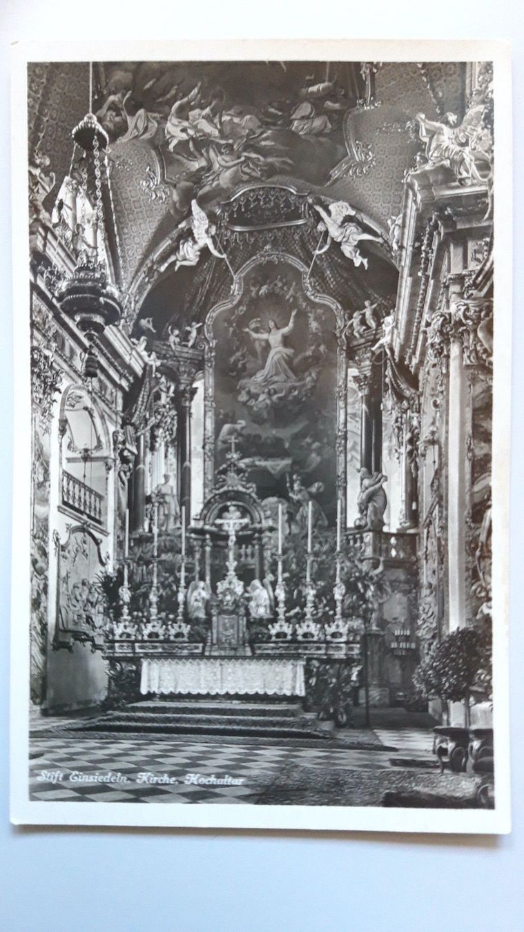 Cartoline postali: Stift Einsiedeln Kirche, Hochaltar – Usato da Sargans venduto da nicsam1815