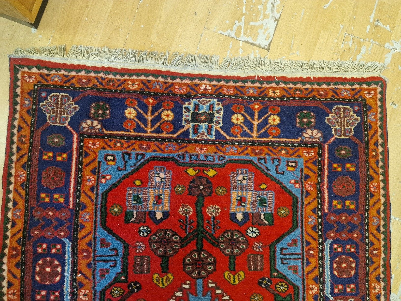 Tappeti: Orientteppich handgeknüpft rot blau gemustert – Usato da BERN venduto da Intarsia 3