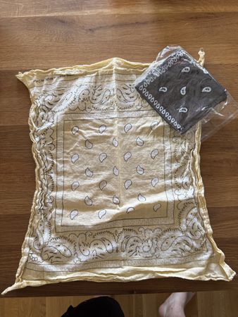 2x Bandana Halstuch Tuch Gelb & Braun Set