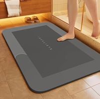 Diatomit-Badematte 50 × 80 cm rutschfest Grau