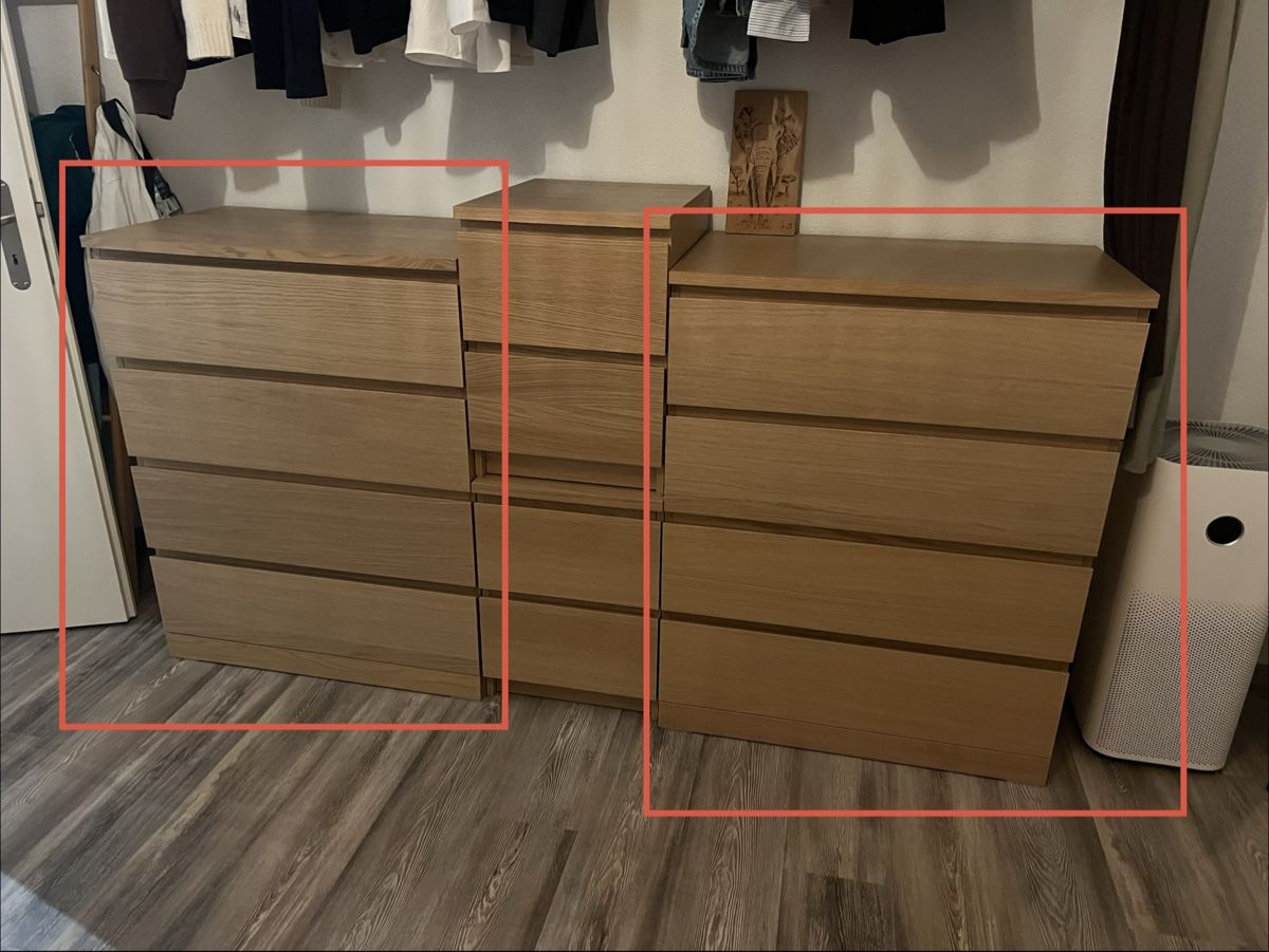 Cassettiere: 2 x IKEA STORKLINTA Kommode, 4 Schubladen, Eichenoptik – Nuovo (secondo la descrizione) da Birsfelden venduto da Xerxes12