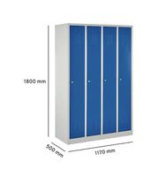 neuer 4er Kleiderspind, B1170 x H1800 mm, Zylinderschloss