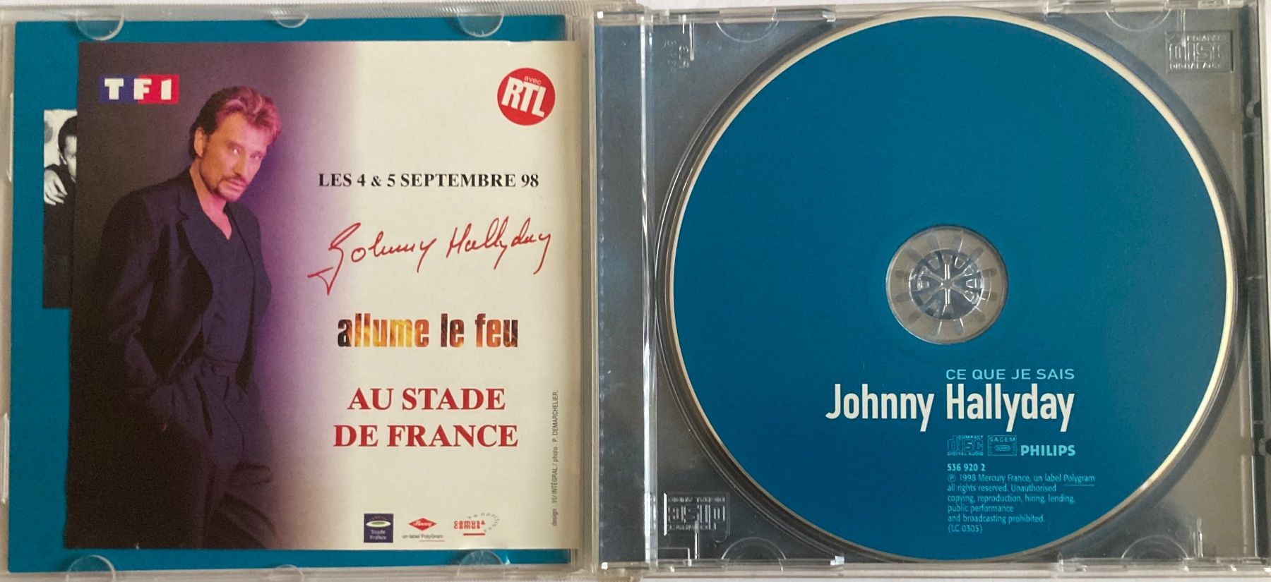 CD: JOHNNY HALLYDAY - CE QUE JE SAIS – Usato da Poliez-Pittet venduto da Newtown-Records 2