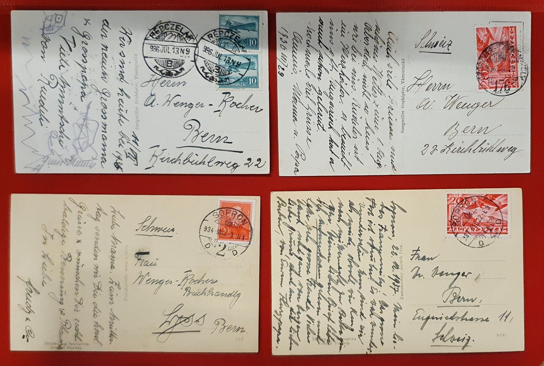 Cartoline postali: 9 Ansichtskarten Ungarn 1913 - 1939 - Sopron – Usato da Kreuzlingen venduto da Rschweiz1 1