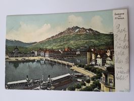 Alte Ansichtskarte Luzern mit Pilatus Schiff R28