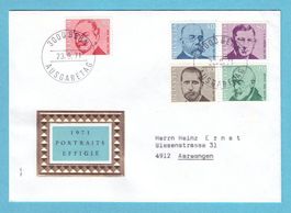 1971 Ersttagsbrief Porträts Serie 2
