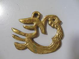 Anhänger Vogel-Motiv Messing gebraucht