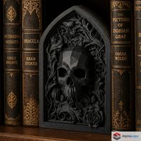 Gothic Skull Garden Book Nook - Bookshelf Decor - 3D Printed