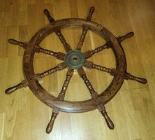 Schiffssteuerrad aus Holz und Messing ca. 92cm Durchmesser