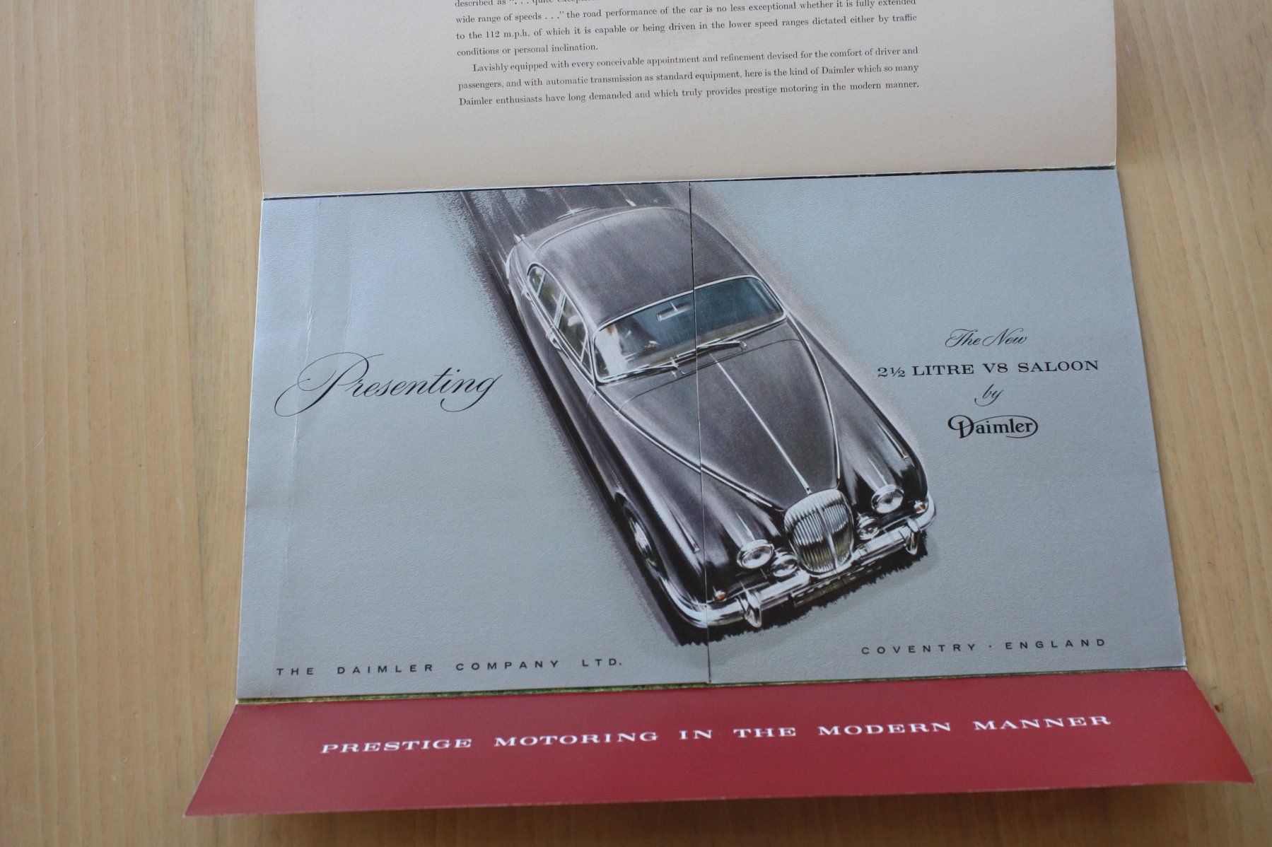 Daimler Documenti: Daimler 2.5 Litre V8 Saloon Prospekt – Usato da Wikon venduto da erwin400 1