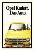Blechschild-OPEL KADETT-DAS AUTO-gelb