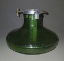 Christbaumständer Glas grün Metall gebraucht