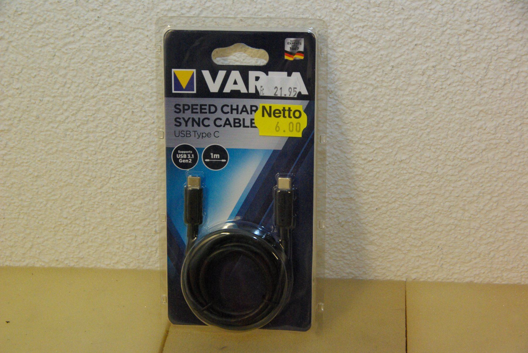 Kabel: VARTA USB Typ C Kabel, 1m / GEN2, in OVP – Neu und originalverpackt aus Herisau von Cevianer1844