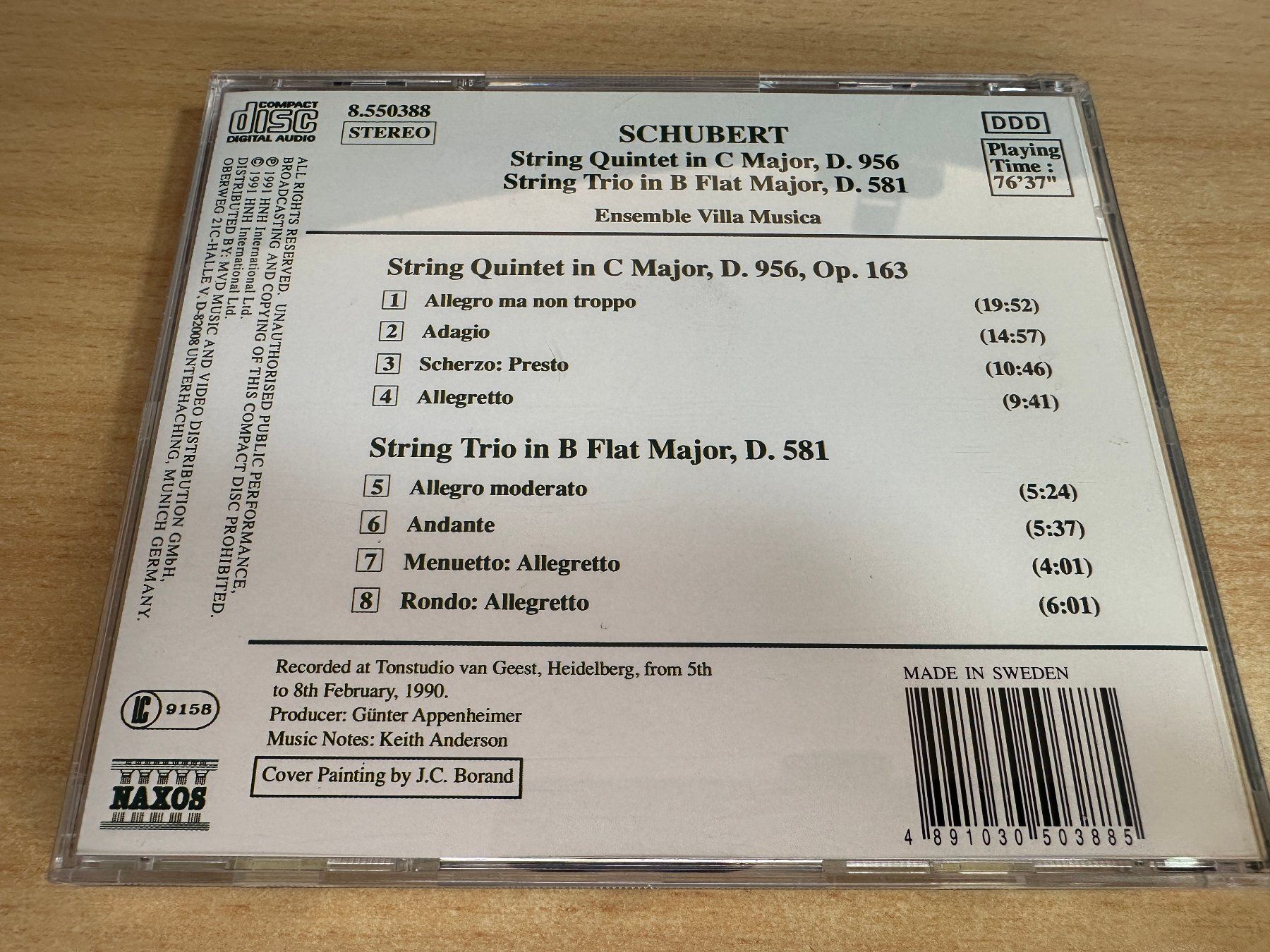 CDs: N2 Schubert String Quintet In C Major, D. 956 String D. 581 – Gebraucht aus Rikon im Tösstal von Alpenmutz 1