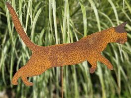 Gartendeko Katze Rost 115cm