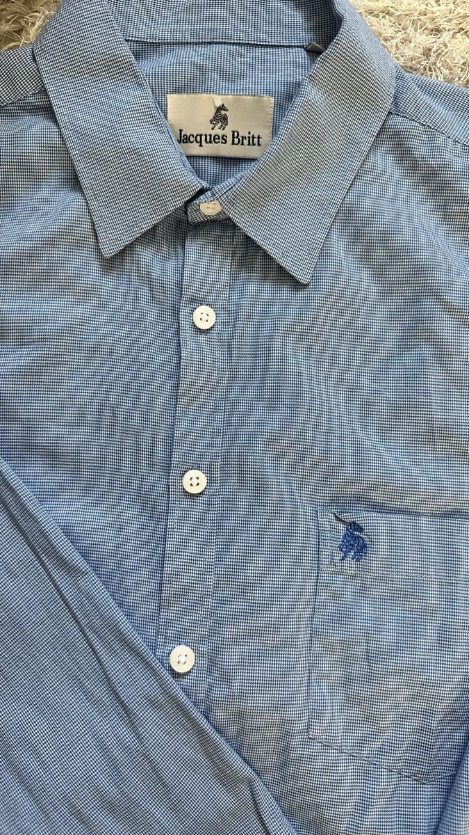 Hemden: Chemise Jacques Britt bleue légère, coton, – Neu (gemäss Beschreibung) aus Vuippens von ale_6gkb