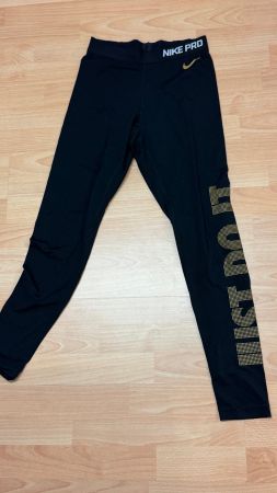 Nike Pro Damen Tights Gr. M Schwarz Gold Just Do It